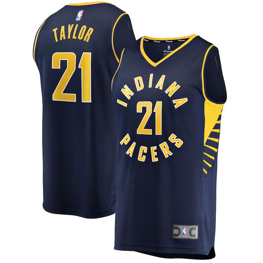 Men Indiana Pacers #21 Terry Taylor Fanatics Branded Navy Fast Break Replica NBA Jersey